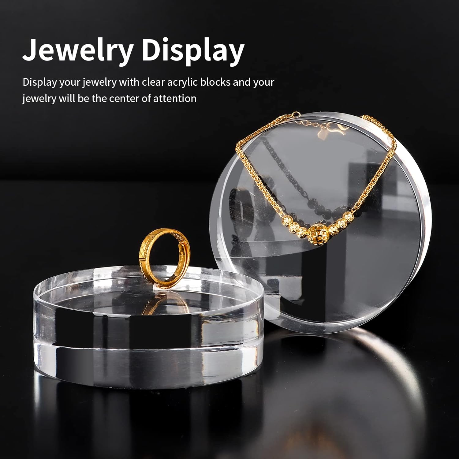 Hewomate Acrylic Display Block 2 Piece 3x3x1 Inch