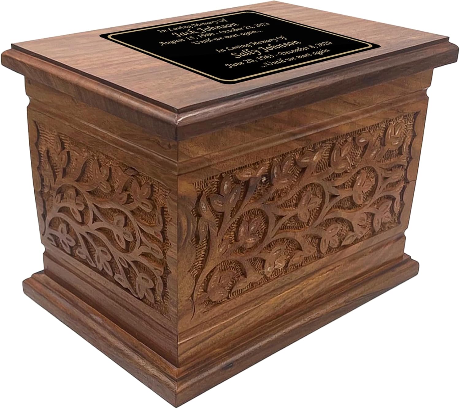 Extra Large Personalized Wooden Cremation Urn for Ashes