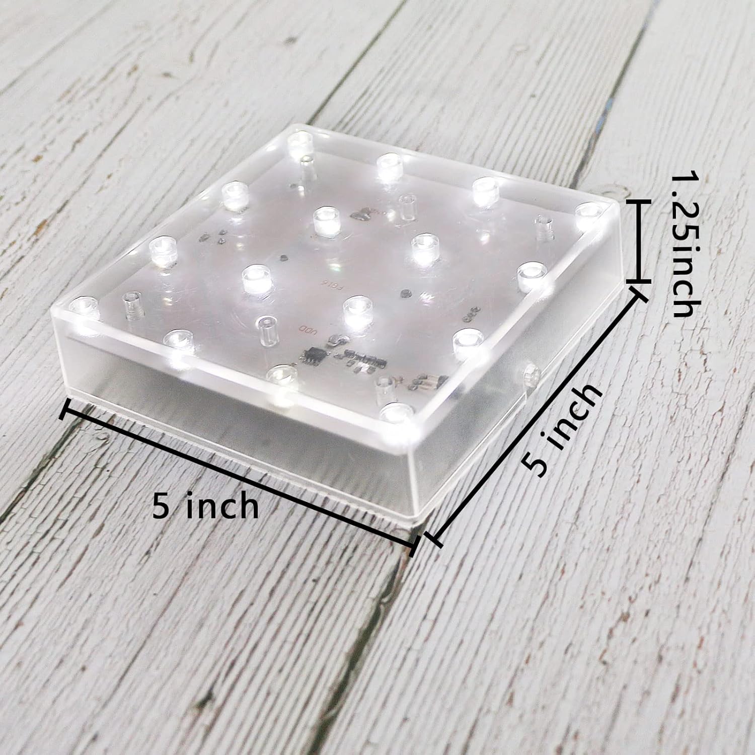 LARDUX LED Light Base for Vase Display Stand 5 Inch Square