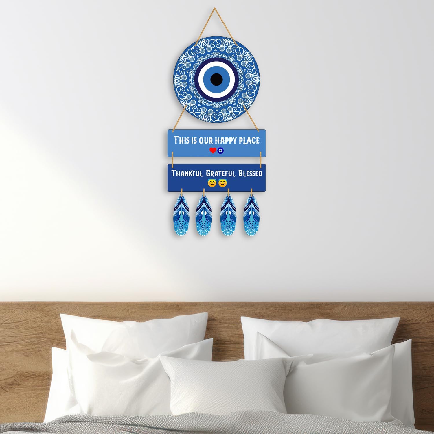 Kaameri Bazaar 28 Cm Engineered Wood Evil Eye Wall Art