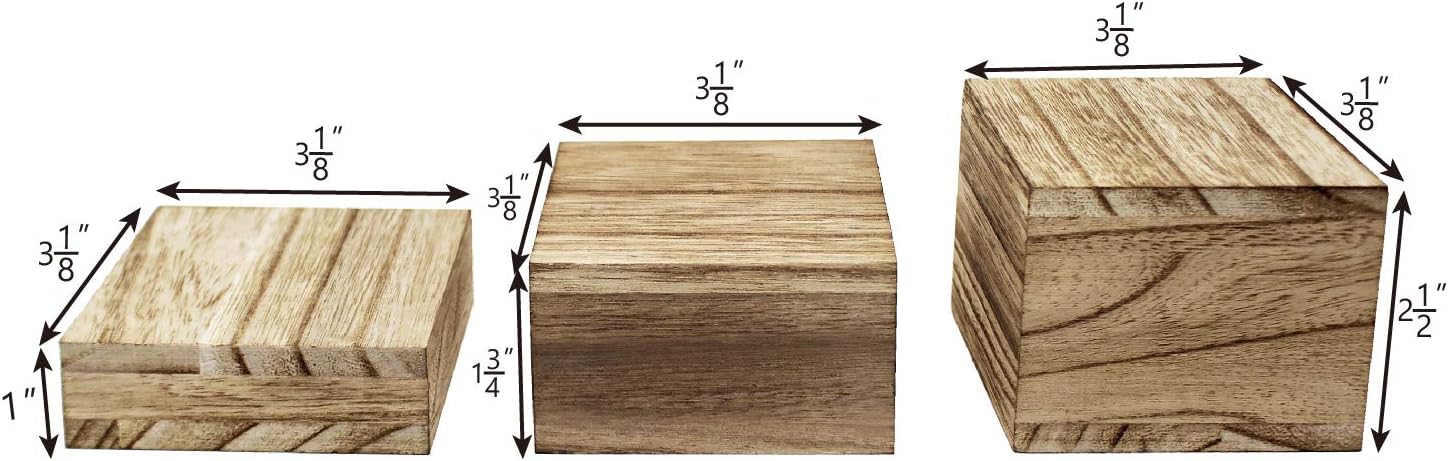 MOOCA Customizable Wooden Risers Set 3 Height Options Oak