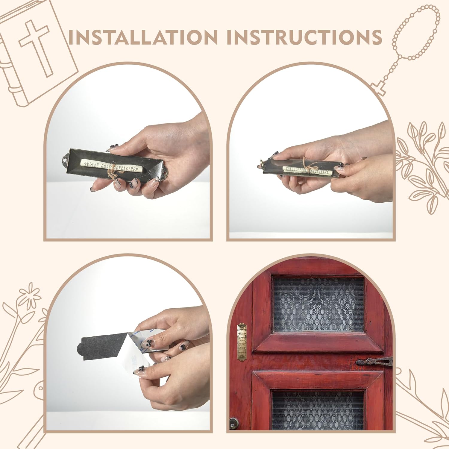CAMATET Mezuzah Set with Scroll and Self-Stick Backing