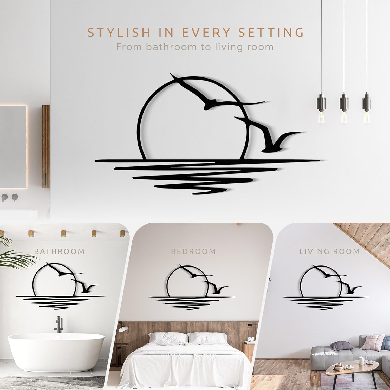 Wita Home Sunset with Seagulls Wall Art