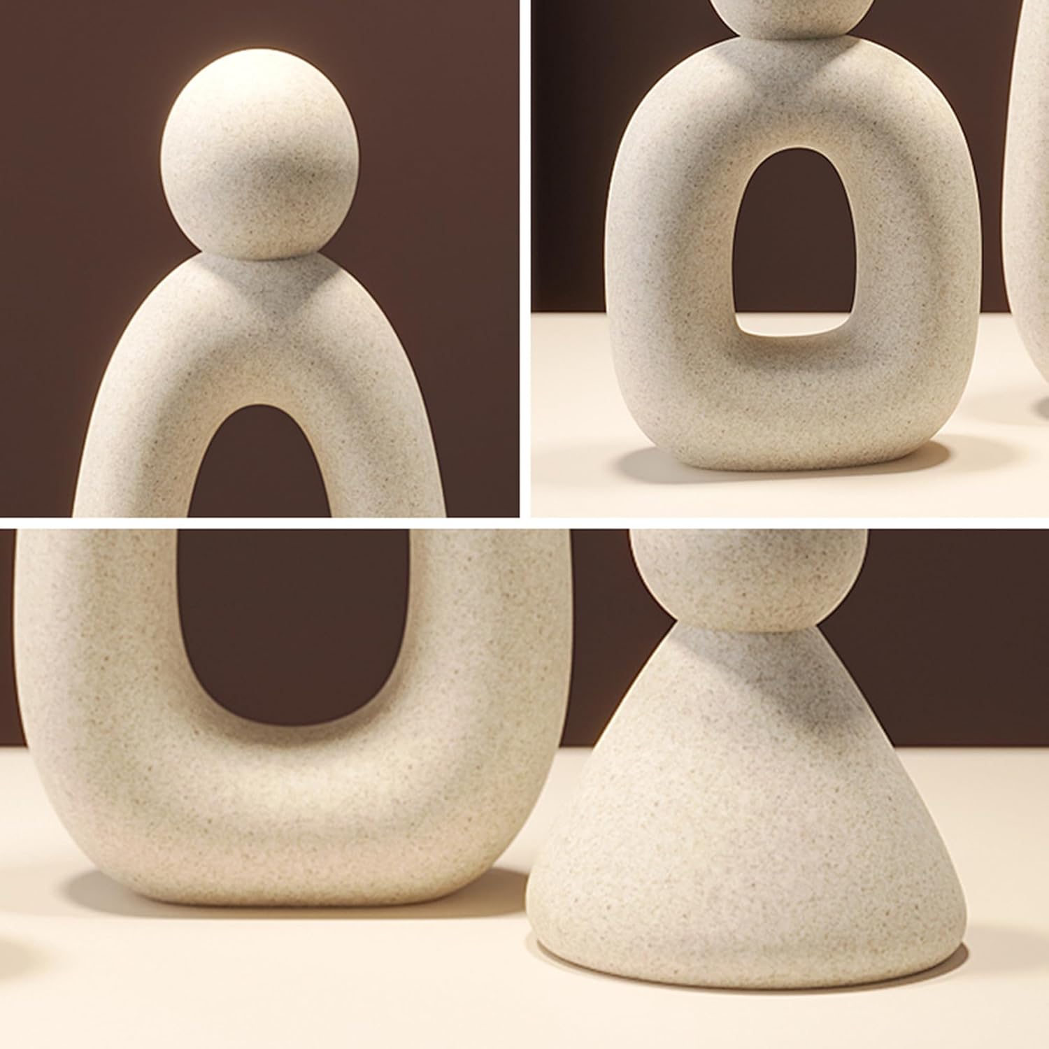 Suruim Modern Family Figurines Set of 3 Grey