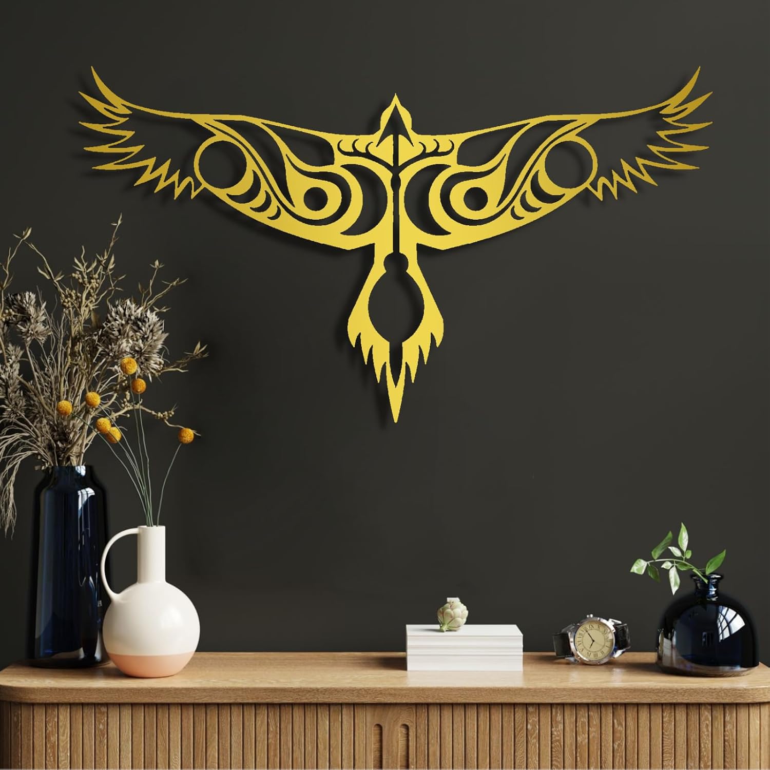 Norse Raven Metal Wall Sculpture Decor
