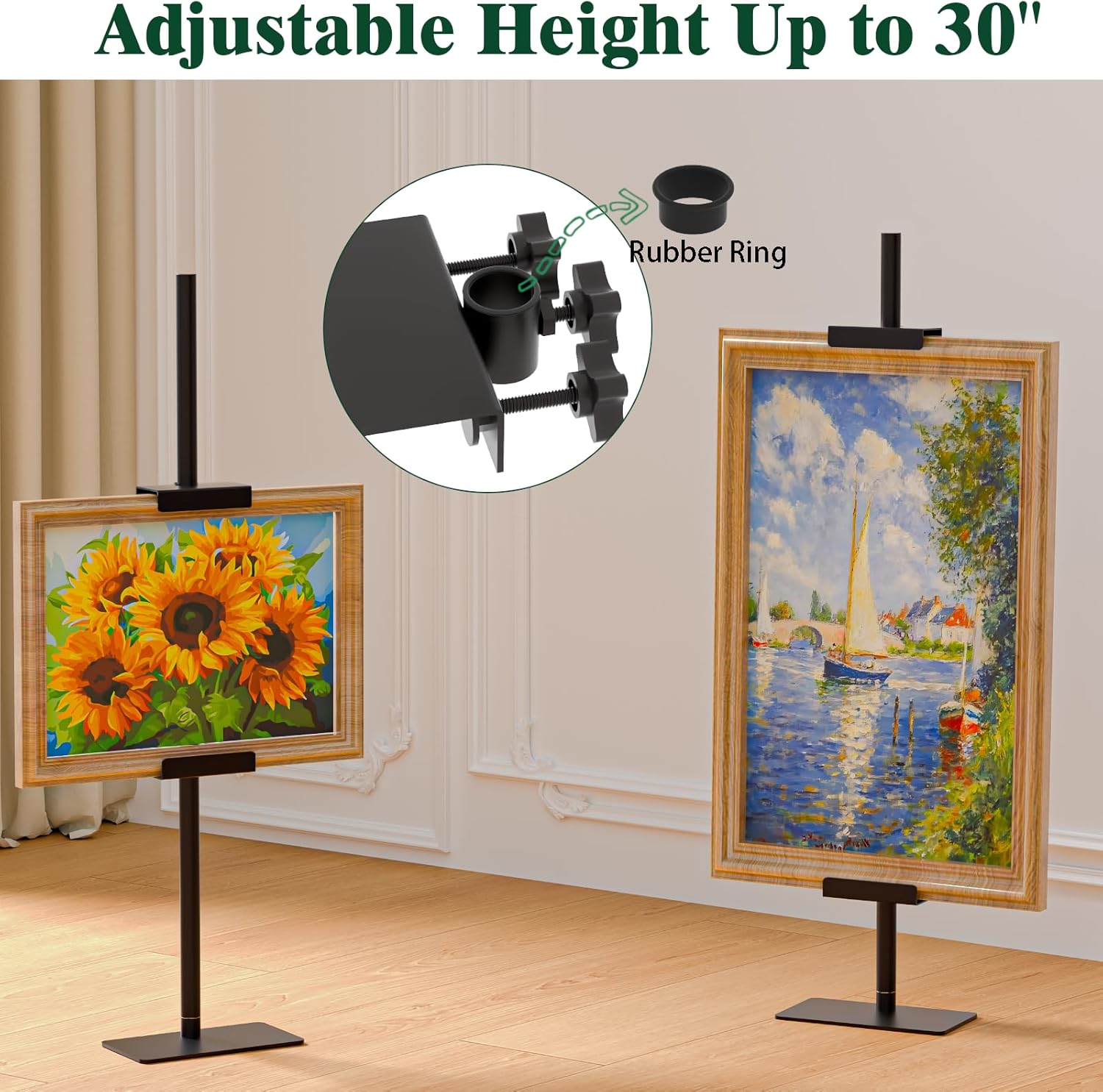 30 H Adjustable Black Metal Easel Stand