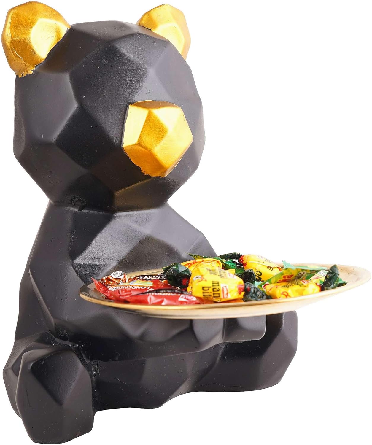 Resin Cool Dog Sculpture with Plate for Home Decor