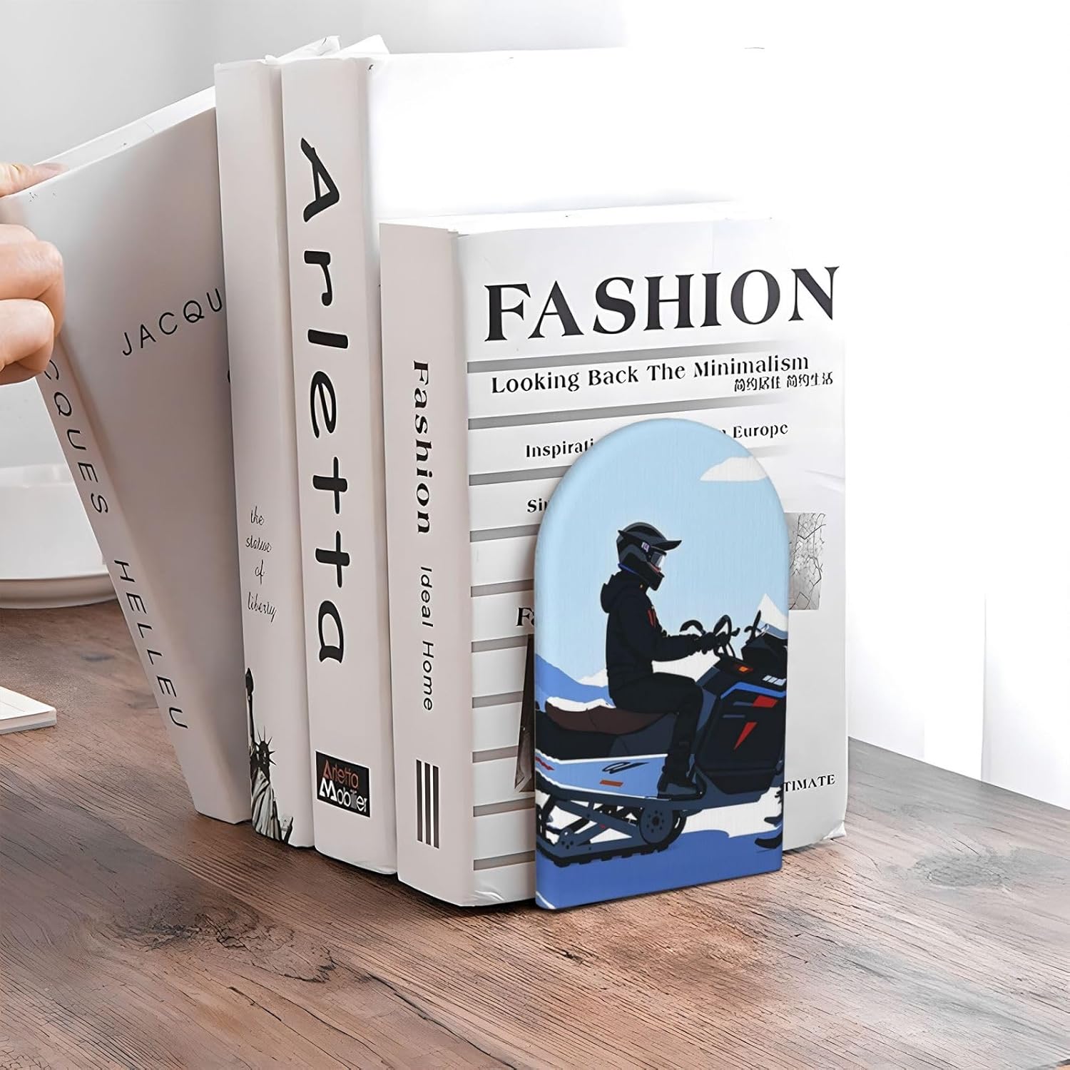 Heavy Duty Wooden Book Ends with Non-Skid Base