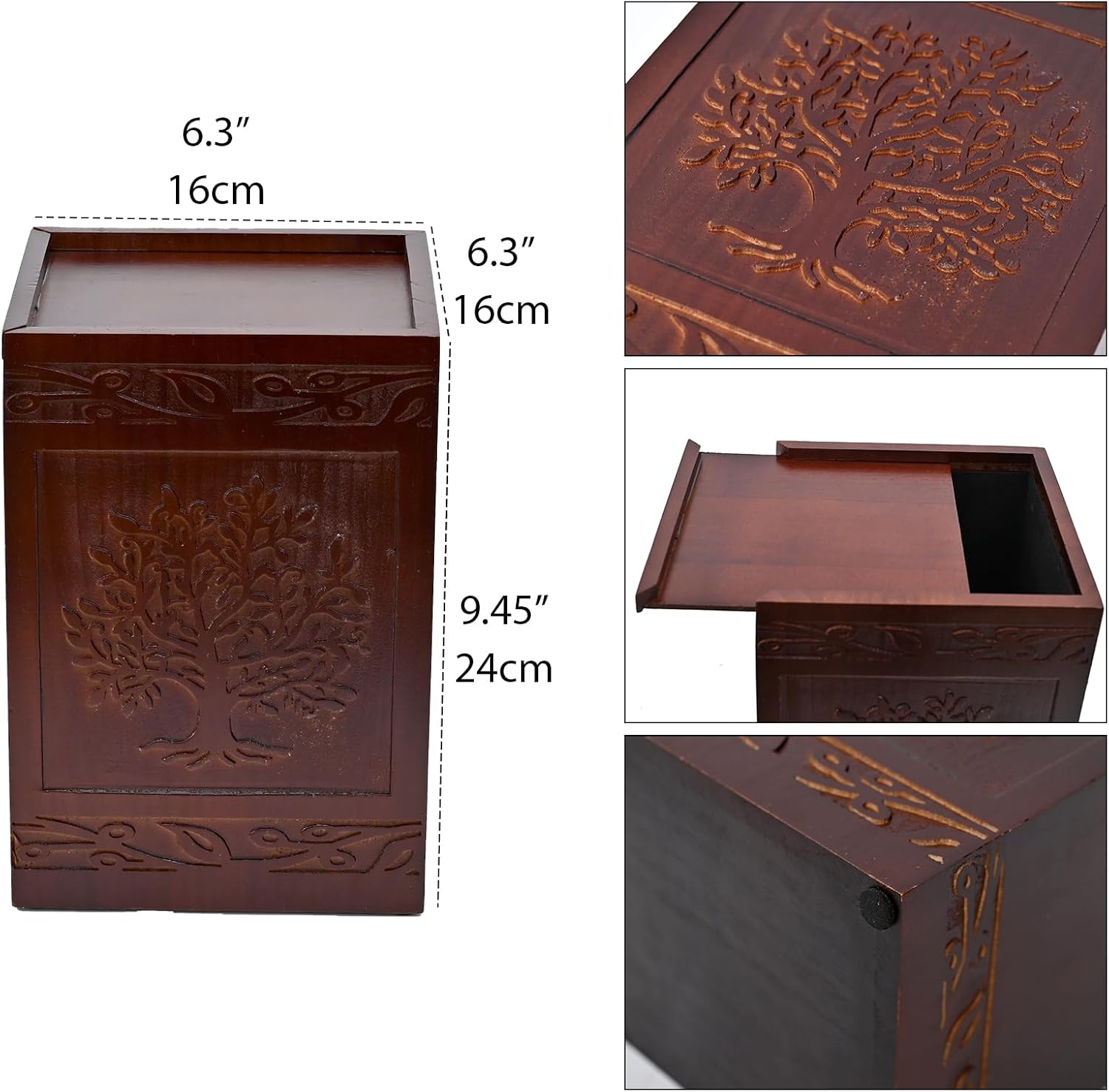 Elegant Wooden Tree of Life Cremation Urns