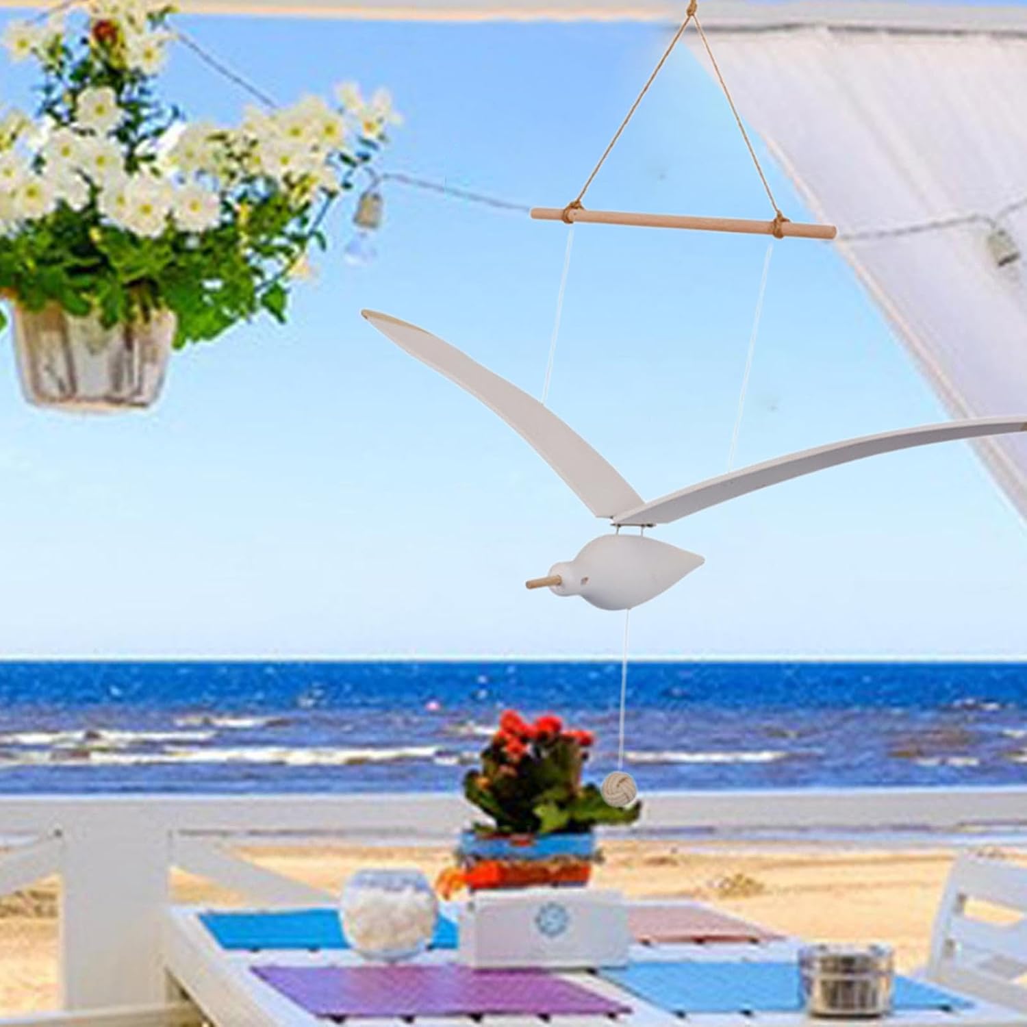 Wooden Seagull Mobile Decor for Home Ceiling