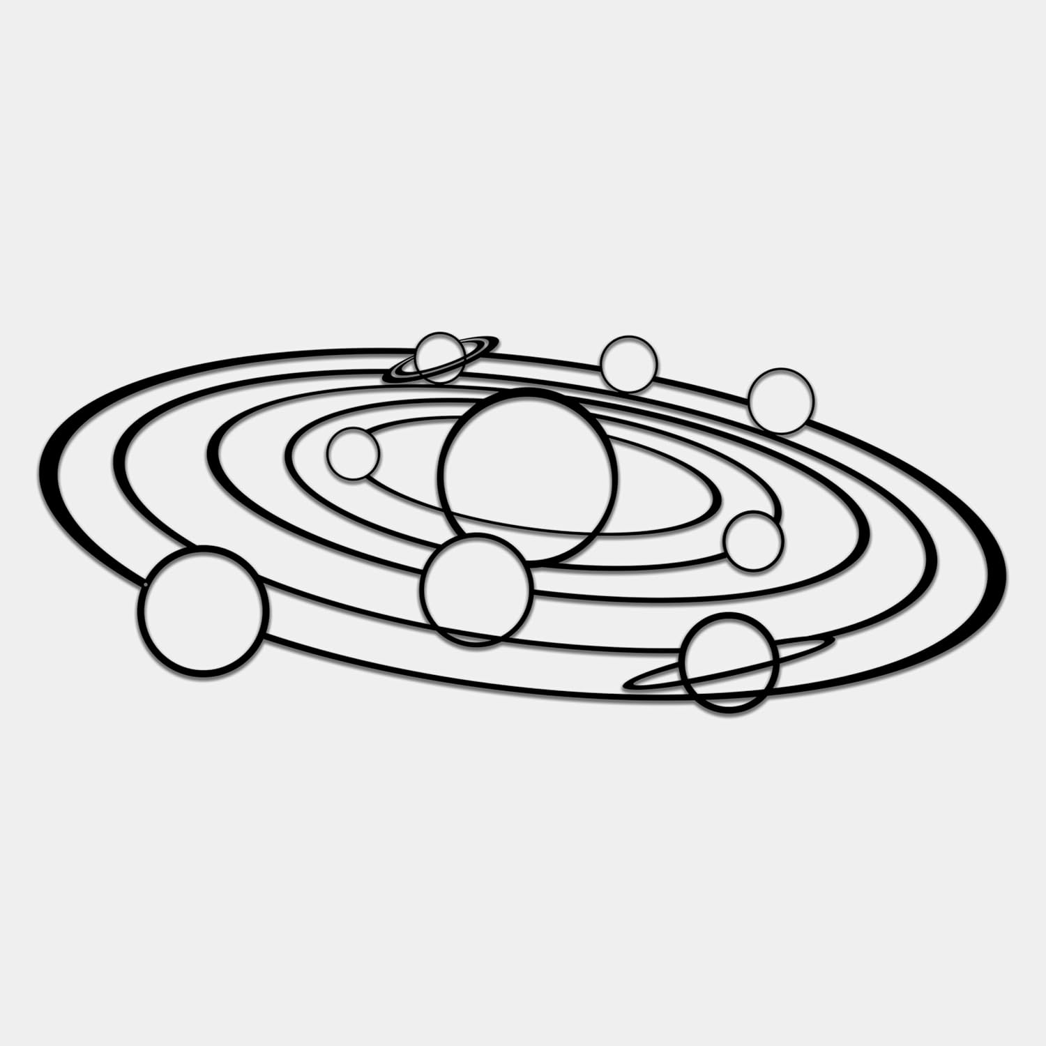 Solar System Metal Wall Art Modern Planet Orbit Design