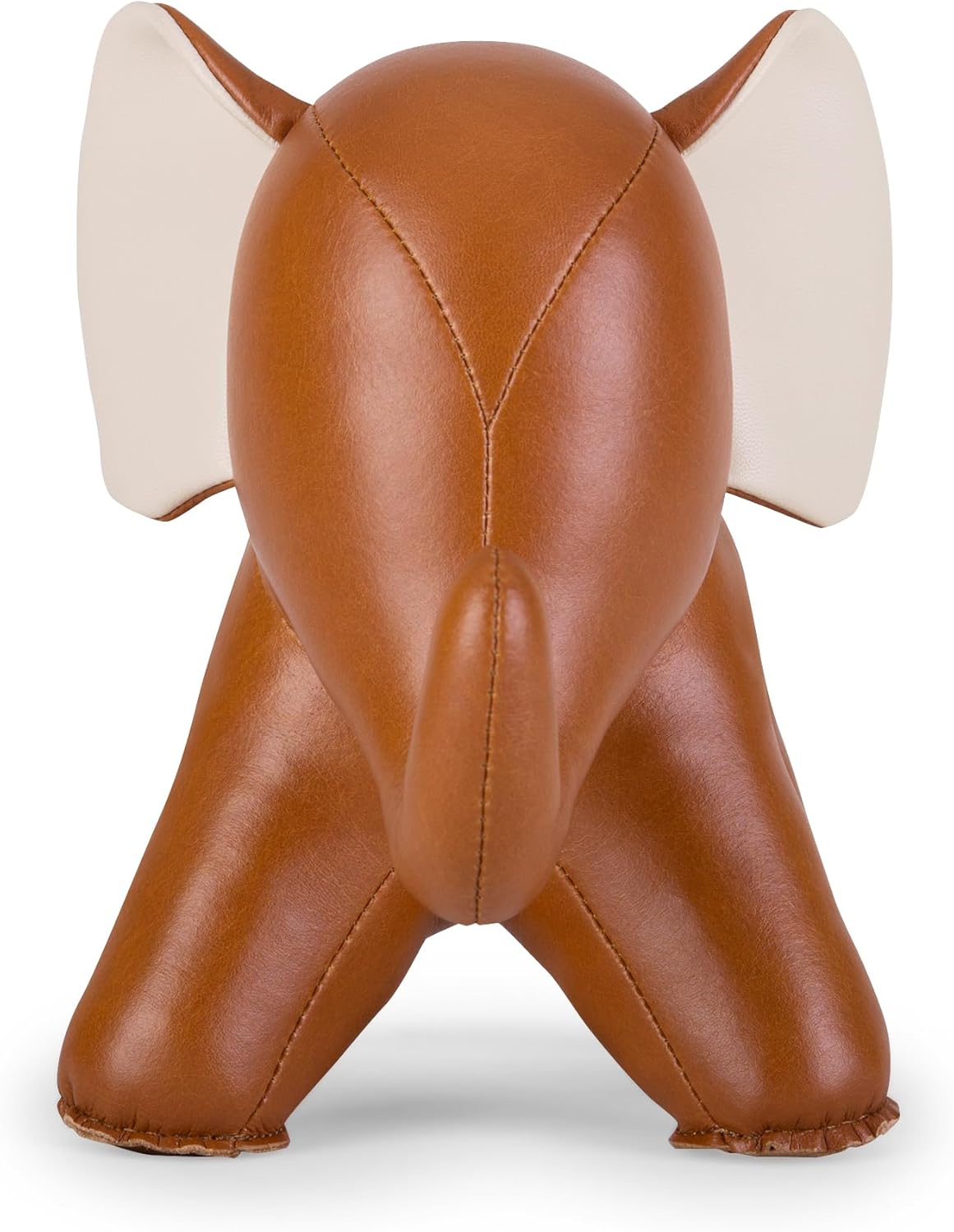 Leather Bookend Elephant Abby Zuny Series Tan Wheat