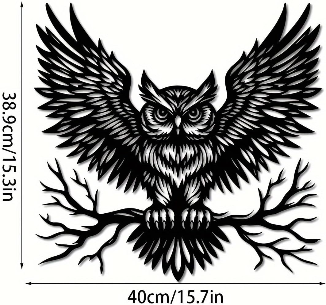 Black Metal Owl Wall Art Modern Wall Decor