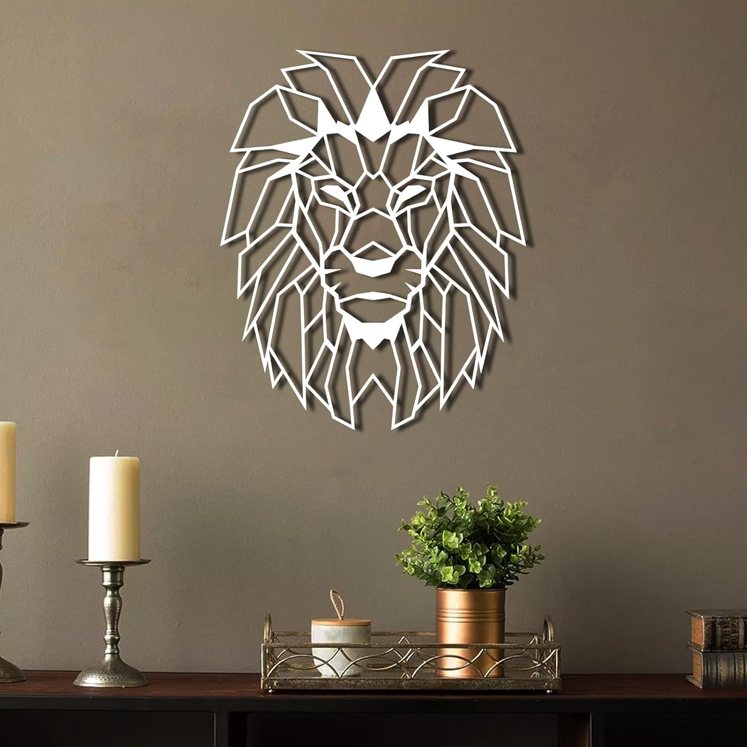 ICEWQOQU Lion Head Metal Wall Art