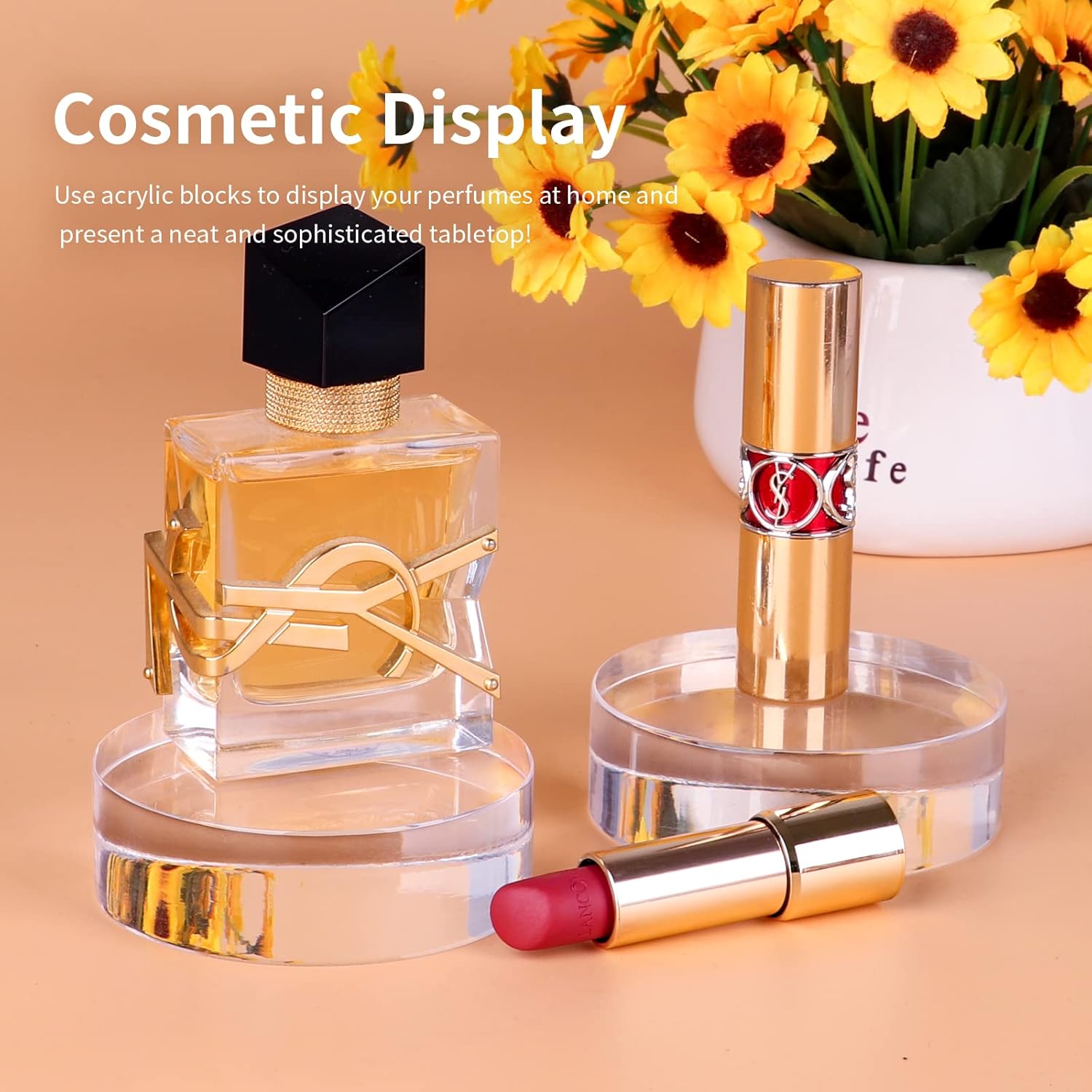 Hewomate Acrylic Display Block 2 Piece 3x3x1 Inch