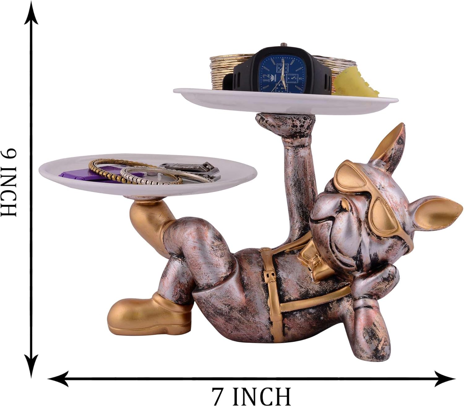 Cool Dog Showpiece with Plate for Home Decor 1