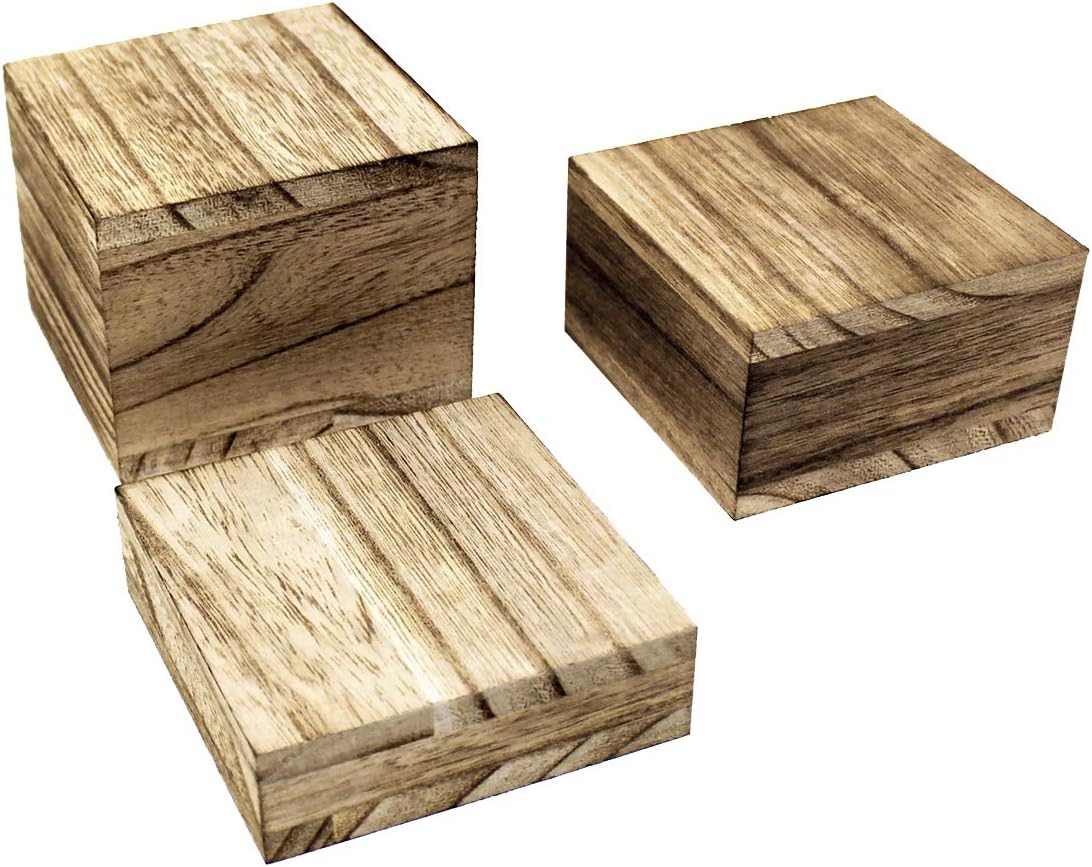 MOOCA Customizable Wooden Risers Set 3 Height Options Oak