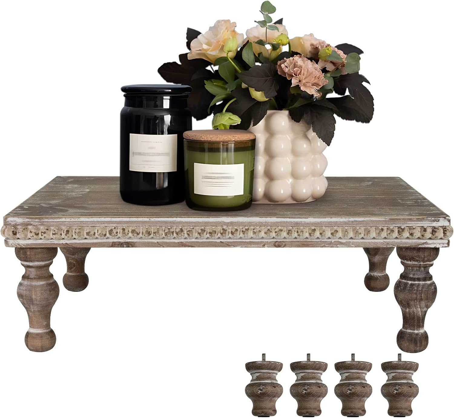 MAONAME Wood Display Risers Decorative Tray
