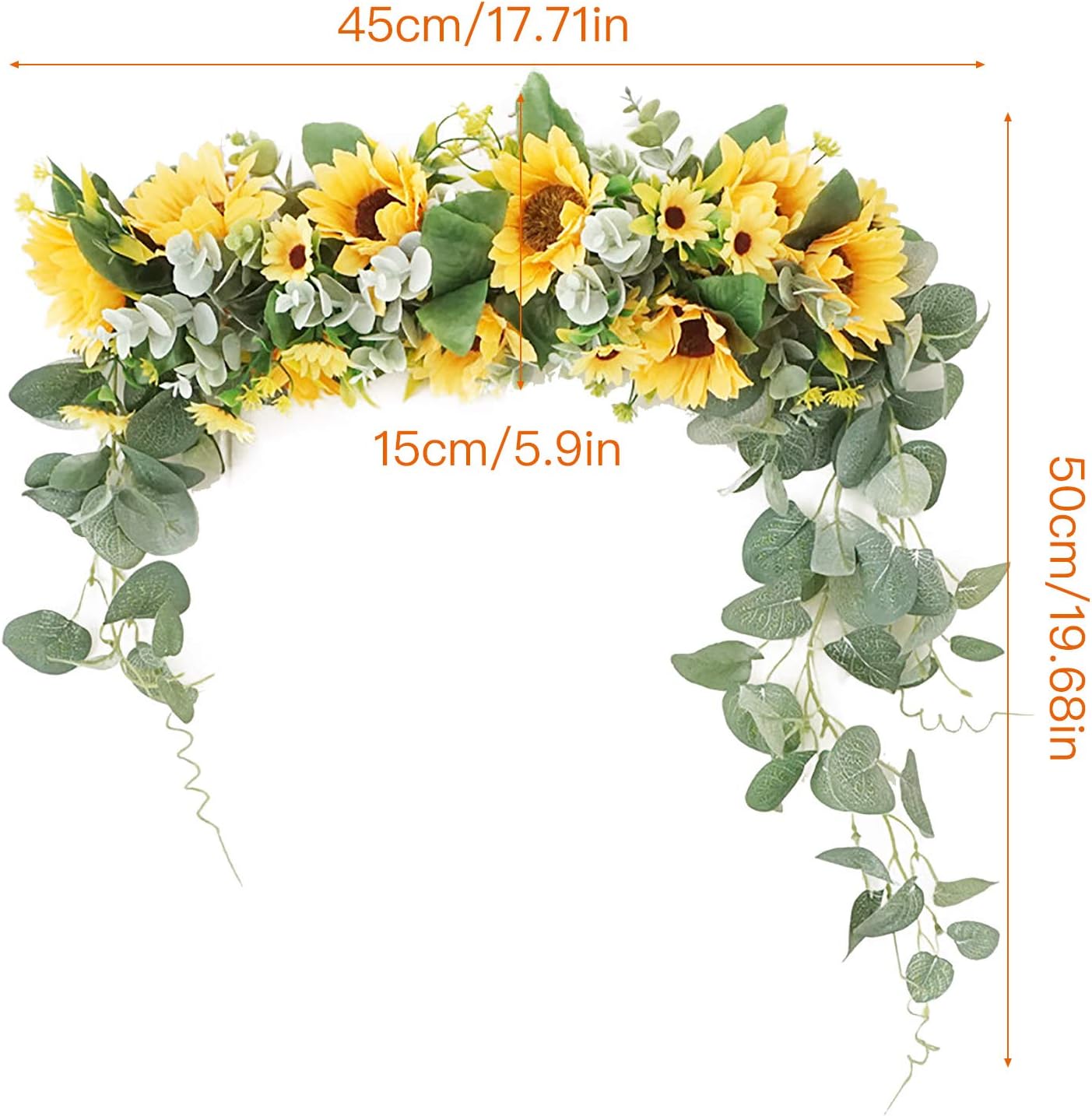 Firlar Artificial Sunflower Swag 18 Inch Decor