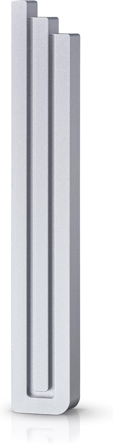 Ga Luxury Judaica Mezuzah Case - Shin Shaped Gold Silver Black Aluminum 7 Inch