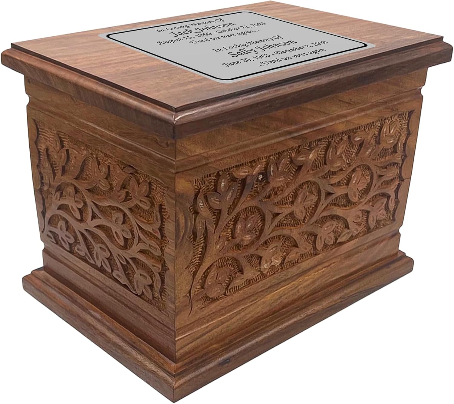 Extra Large Personalized Wooden Cremation Urn for Ashes