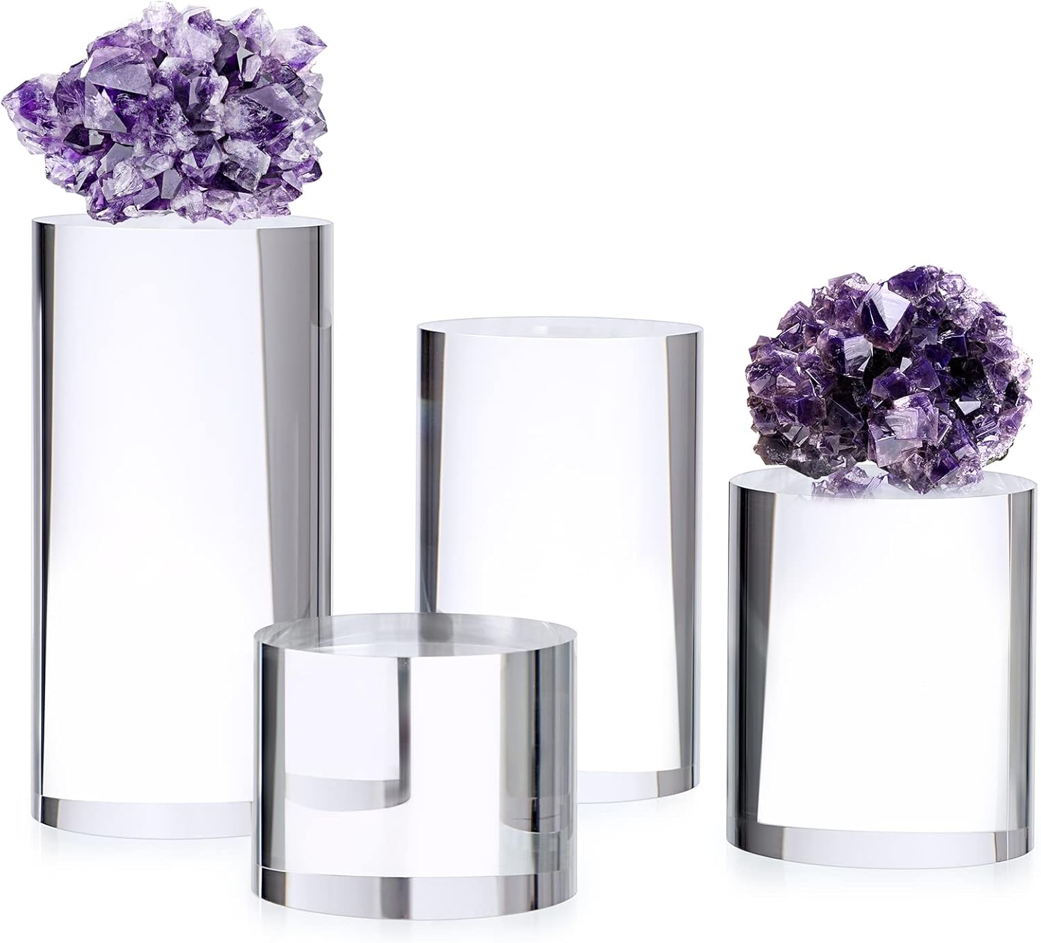 Hipiwe 4-Pack Acrylic Display Risers for Jewelry and Figurines