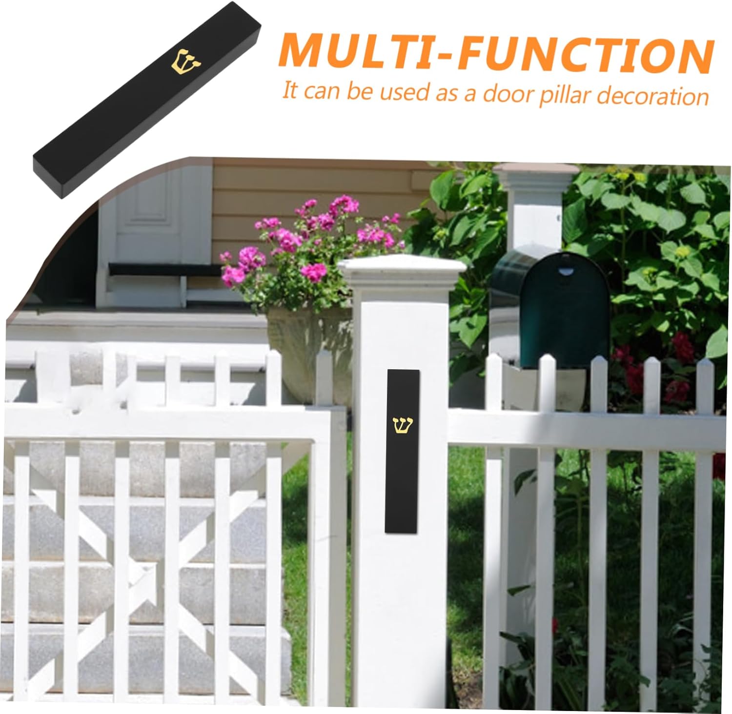 Garneck Elegant Resin Mezuzah Case Black Door Blessing Decoration