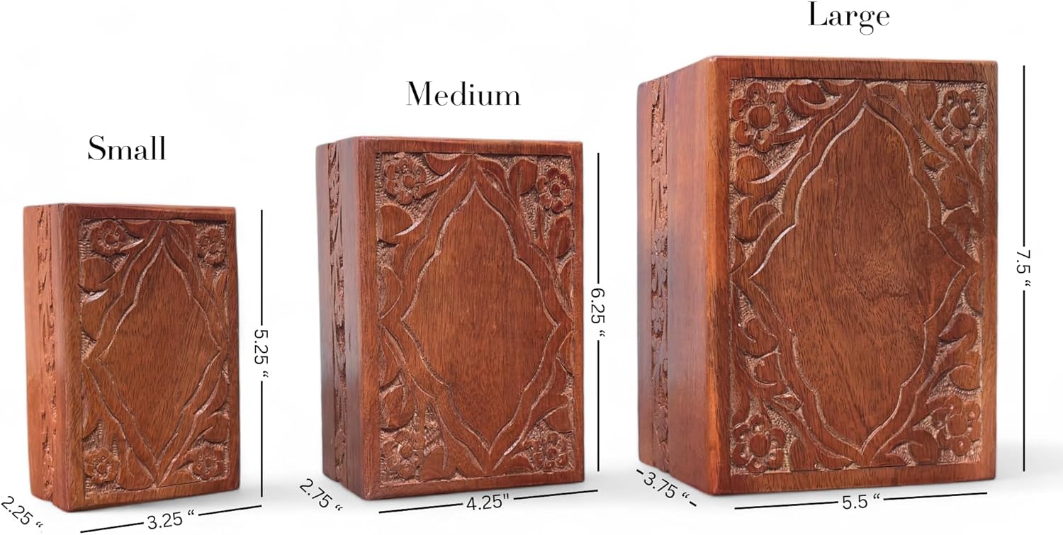 WoodGraphs Svaav Beautiful Handcrafted Wooden Urn Box