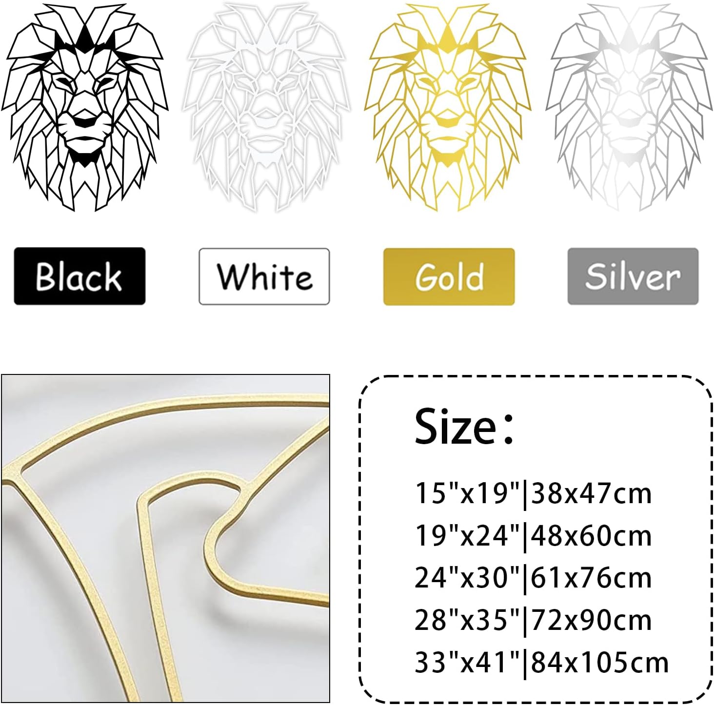 ICEWQOQU Lion Head Metal Wall Art