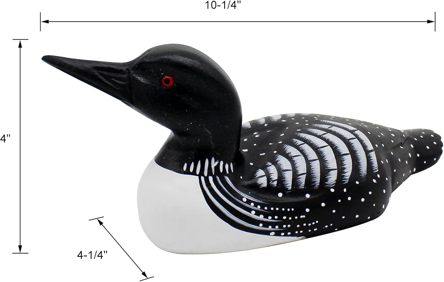 CVHOMEDECO Primitives Hand Engraved Wood Loon Farmhouse Figurine Decor