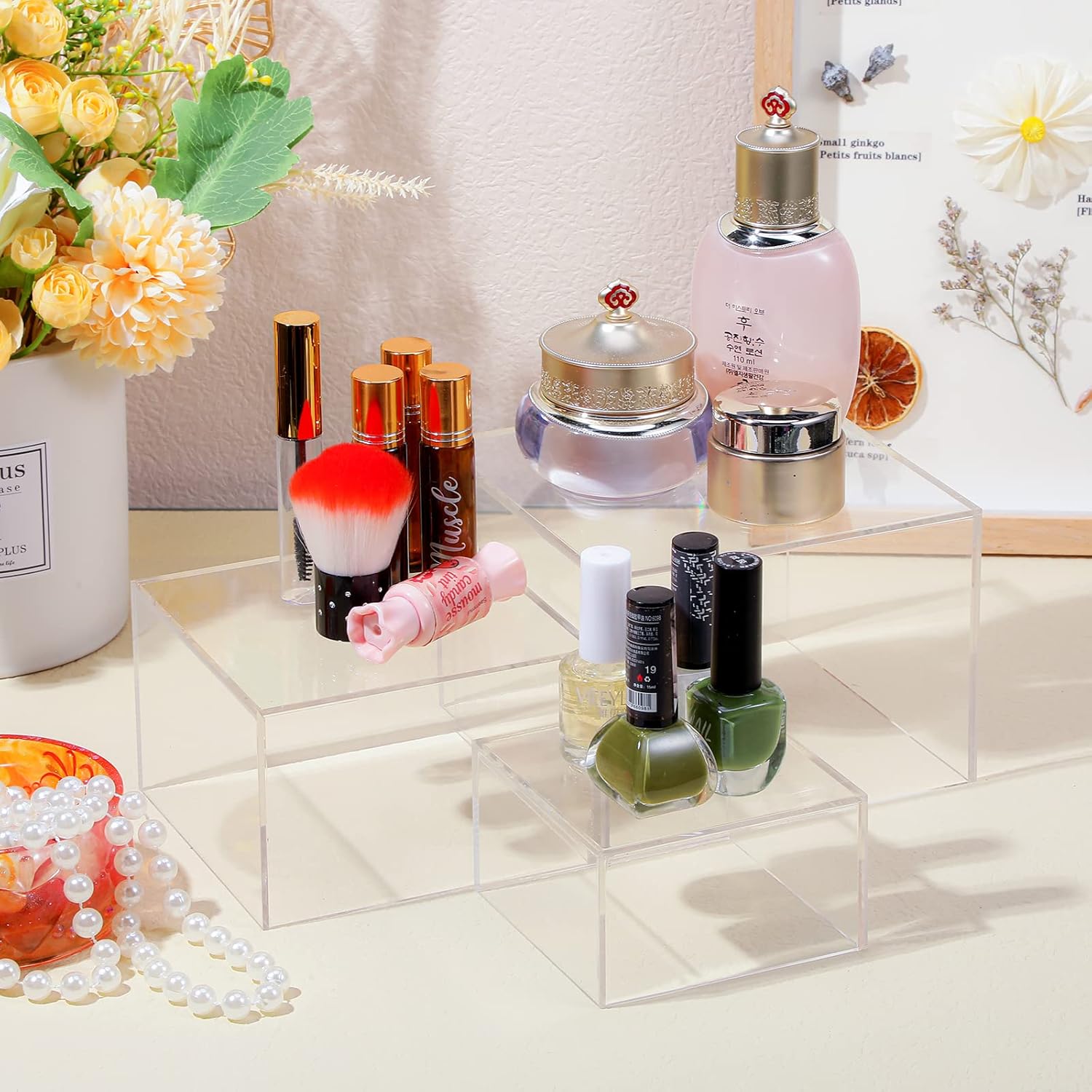 Geelin 6 Pack Clear Acrylic Cube Risers Display Stands
