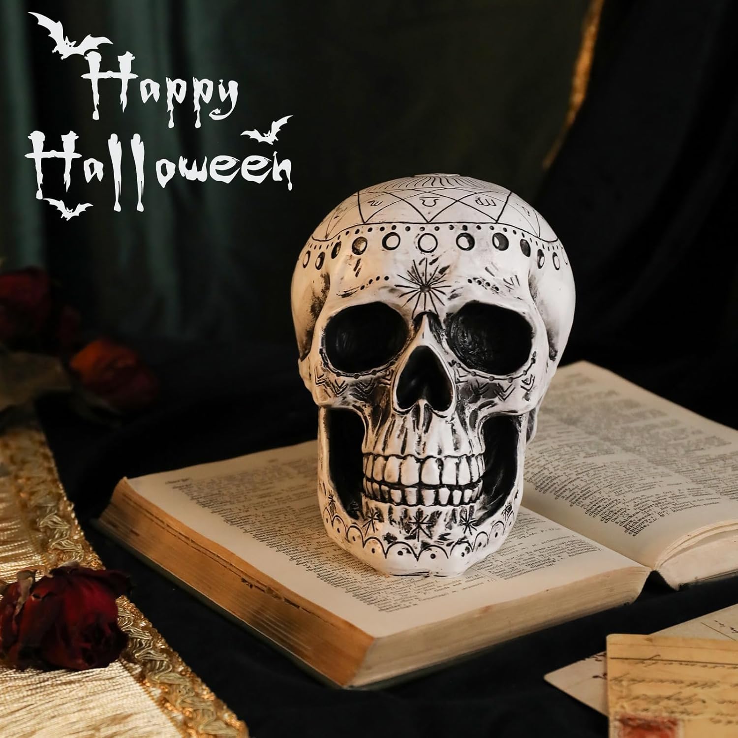 WONDER GARDEN Halloween Skull Decor Head
