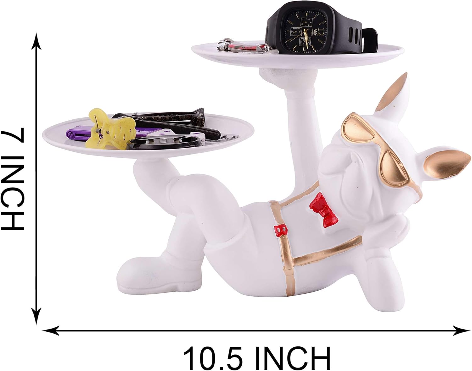 Cool Dog Statue with Plate for Home Decor