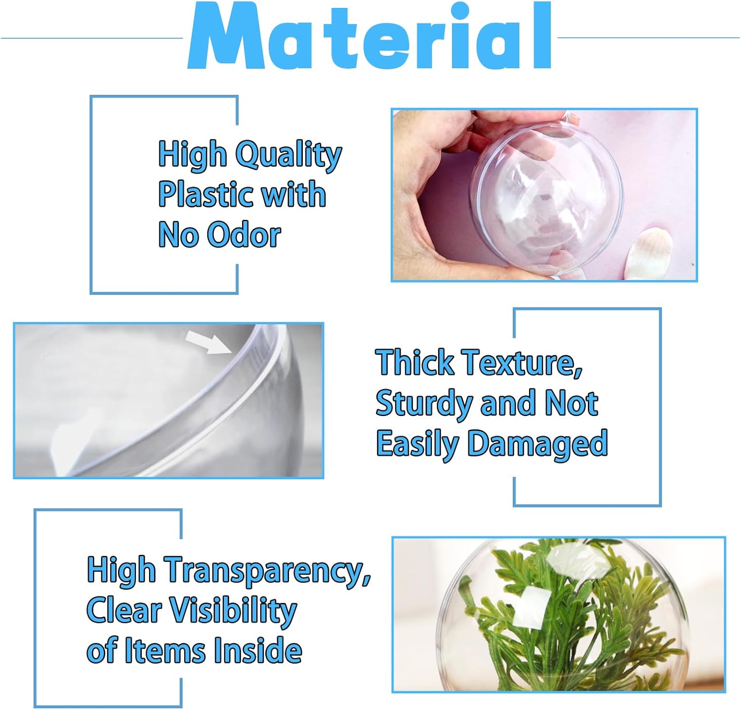 25 Set Clear Plastic Fillable Ornaments for DIY Decor