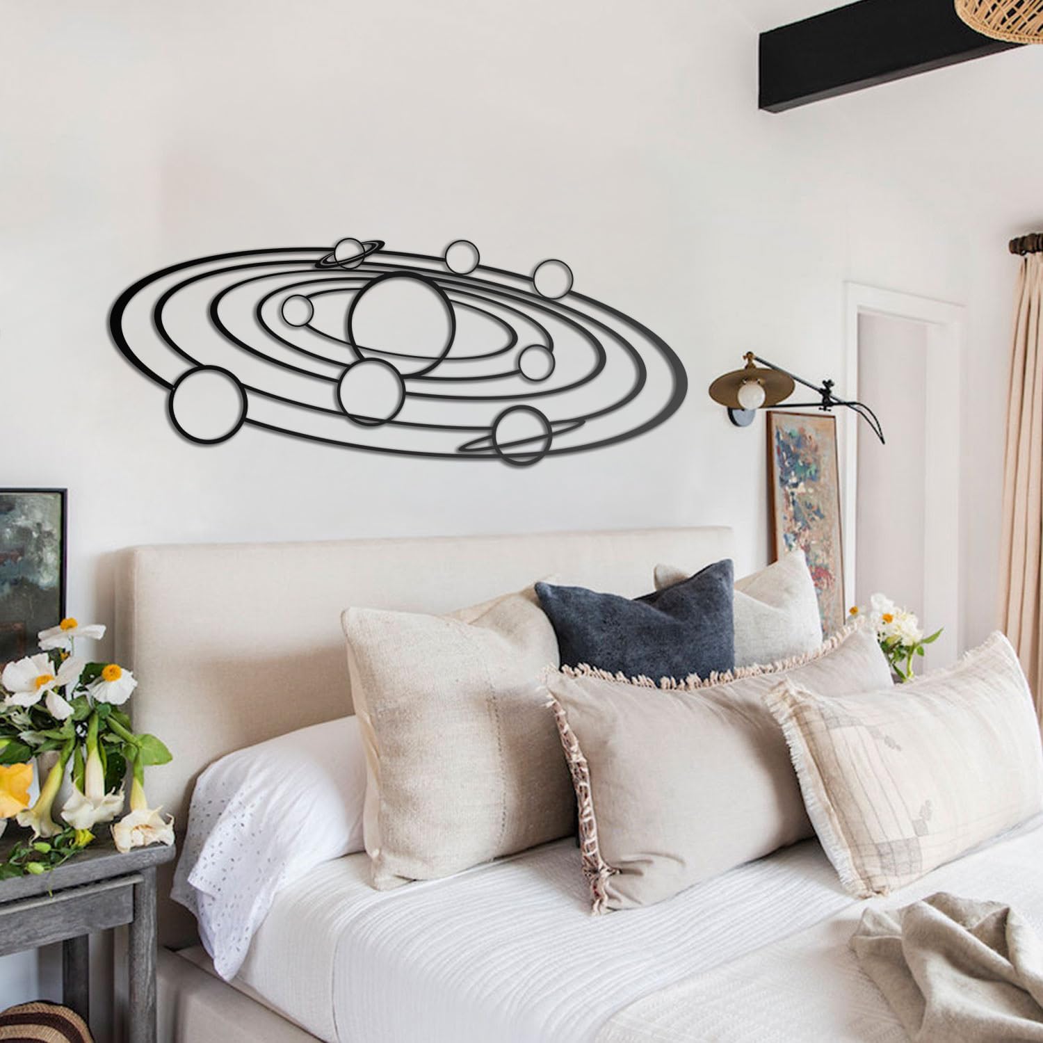 Solar System Metal Wall Art Modern Planet Orbit Design