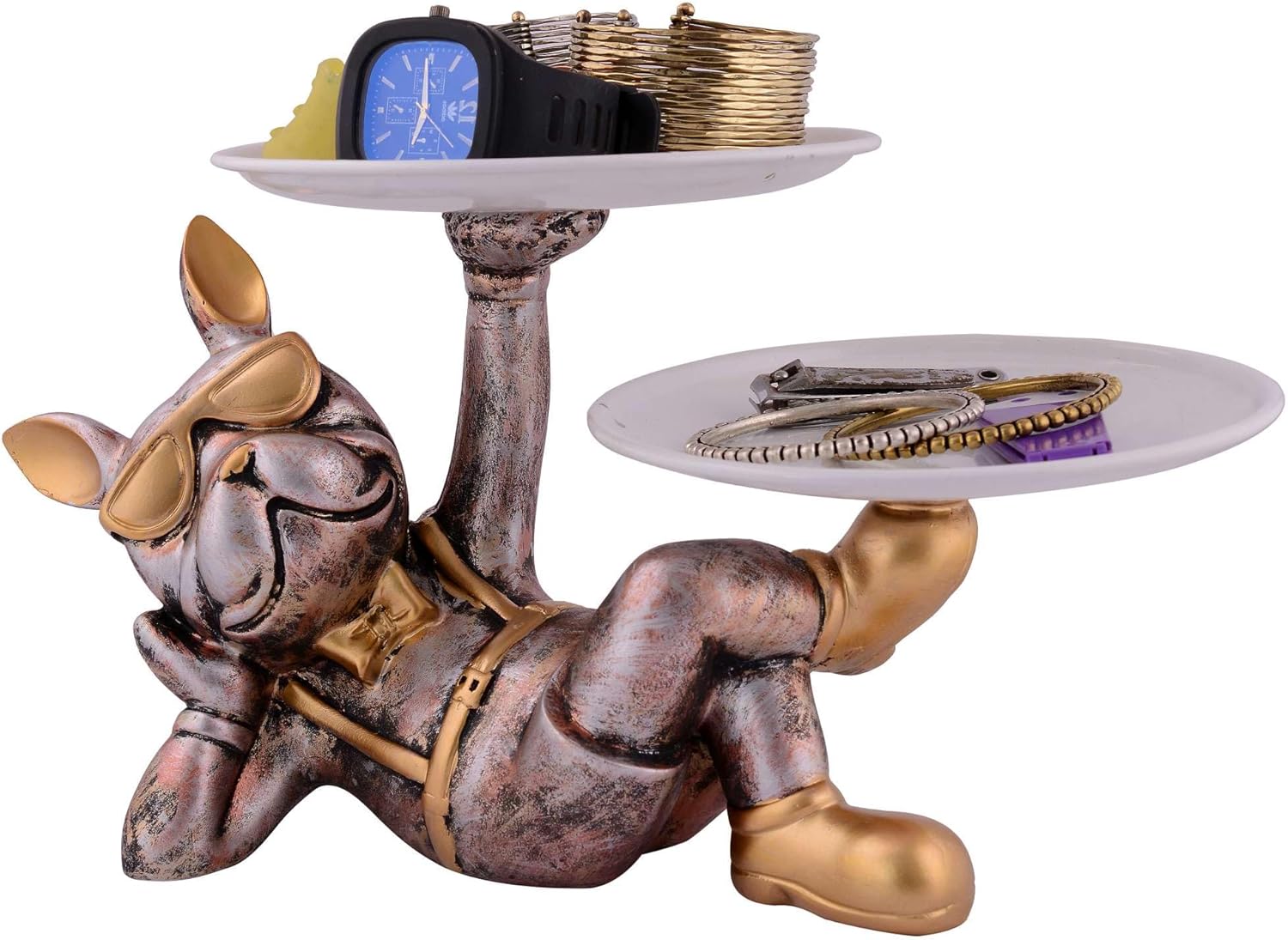 Cool Dog Showpiece with Plate for Home Decor 1