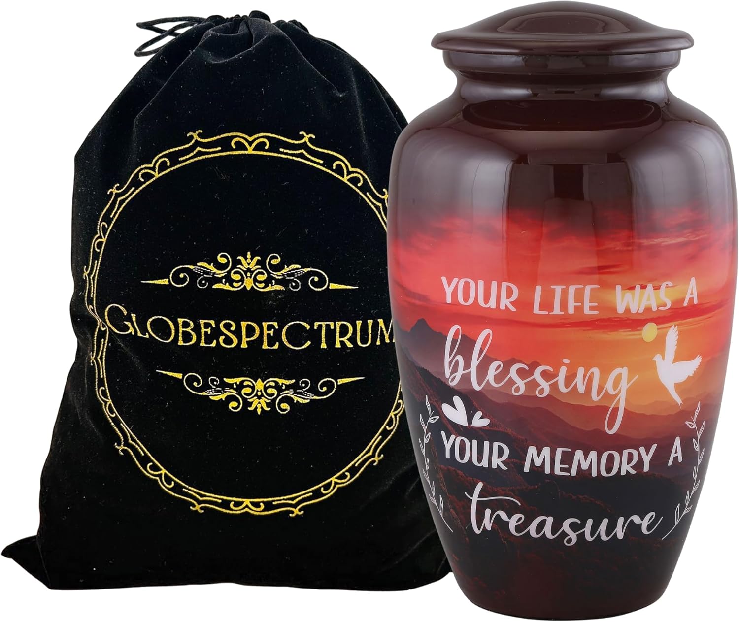 Handcrafted Cremation Urn for Adult Human Ashes 200 cu in Capacity