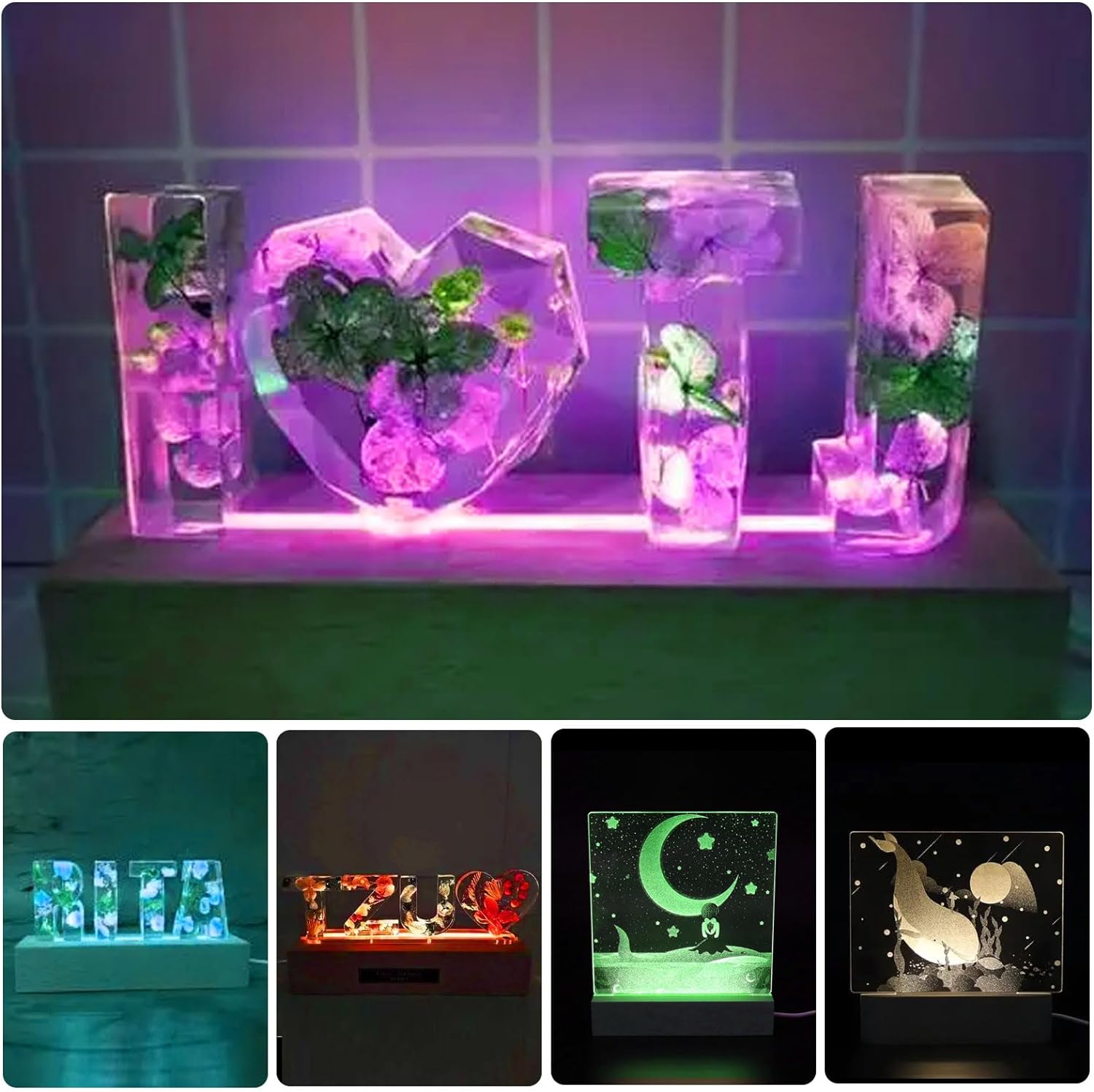 2 Pcs 1181 Inch Wooden LED Light Display Pedestal