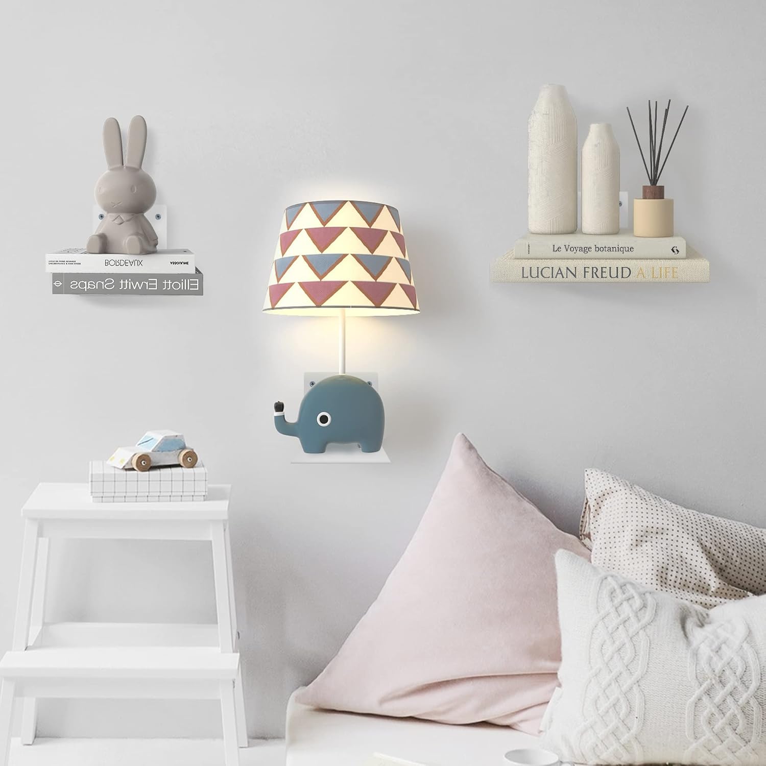 Storage Maniac Floating Book Shelves 4-Pack White Large