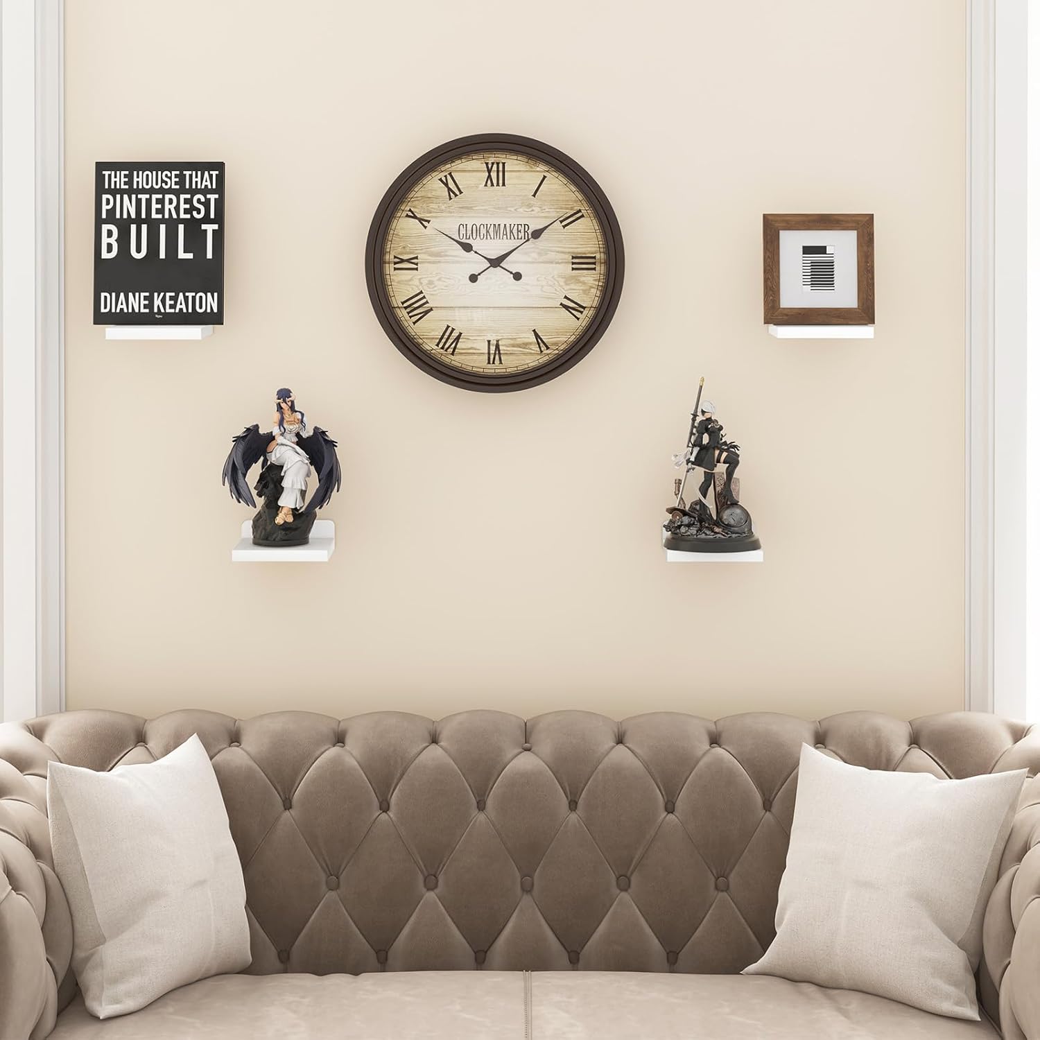 Fixwal Floating Shelves Set of 4 White 5x5 Inches