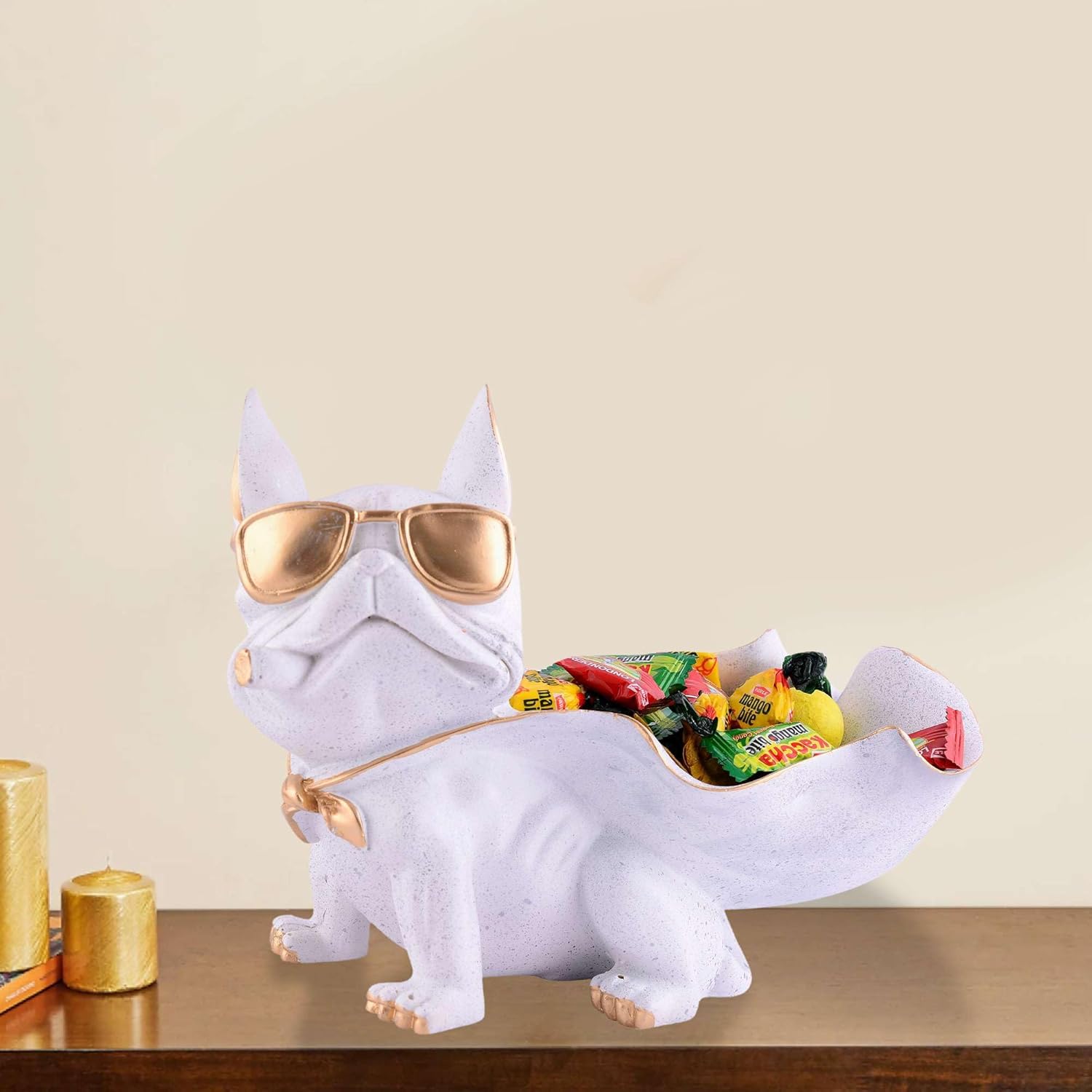 Cute Resin Cool Dog Sculpture for Home Decor