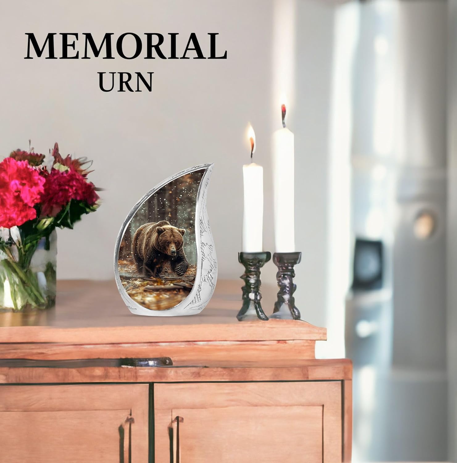 Bear Urns for Human Ashes - 3 Inch Cremation Urn with Velvet Bag