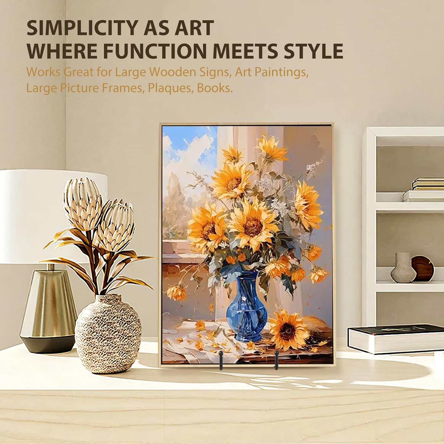 12 Inch Oversized Plate Display Stand - 2 Pack Black Metal Easel