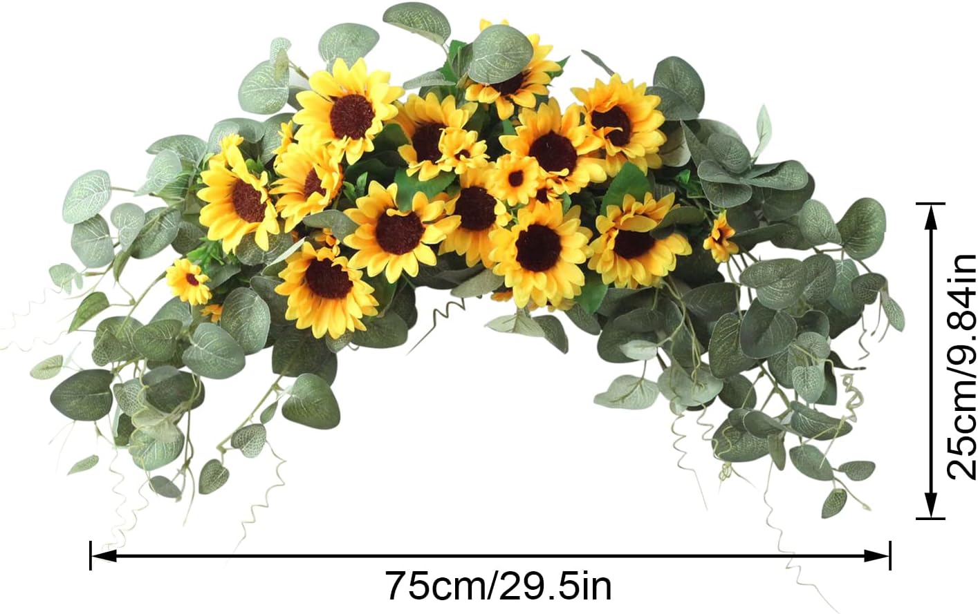 DCQRY Artificial Sunflower Swag with Eucalyptus