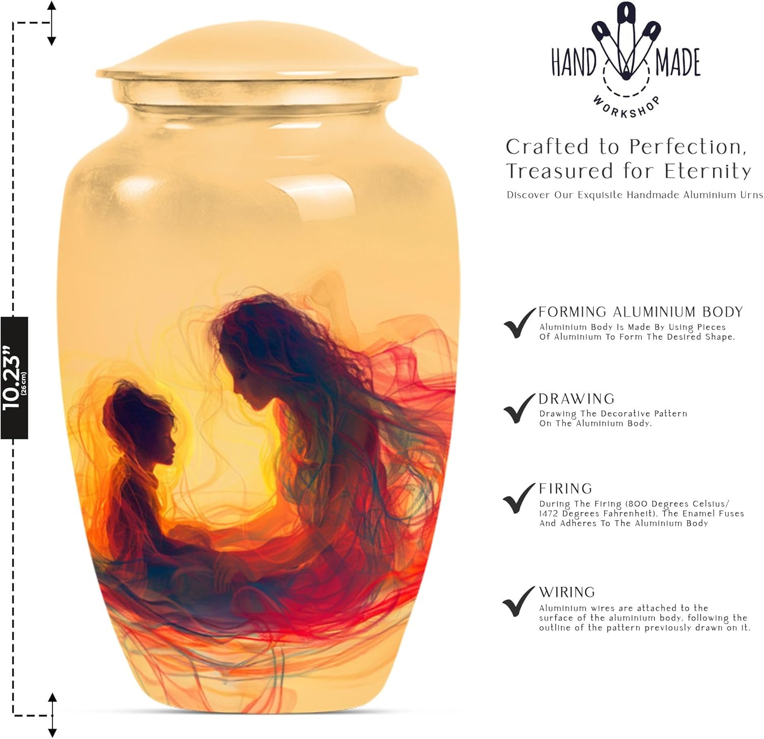 YATHABHISA 10 Inch Memorial Urn for Adult Ashes
