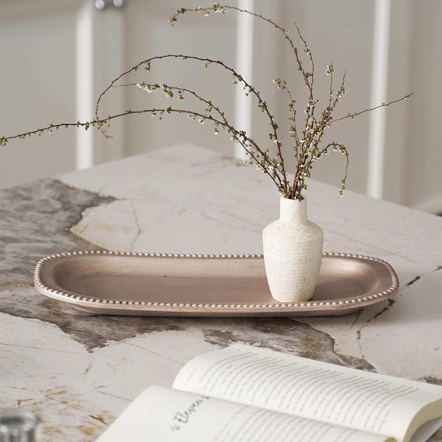 Wooden Decorative Tray Oval Boho Coffee Table Decor