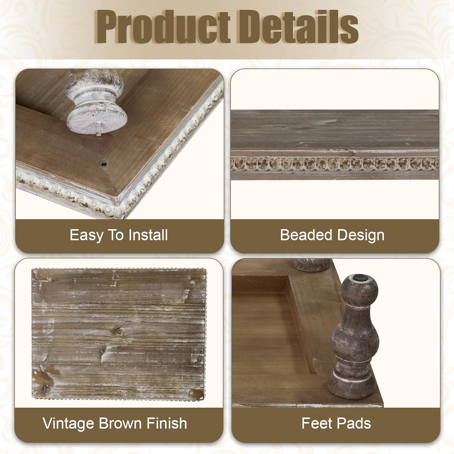 MAONAME Wood Display Risers Decorative Tray