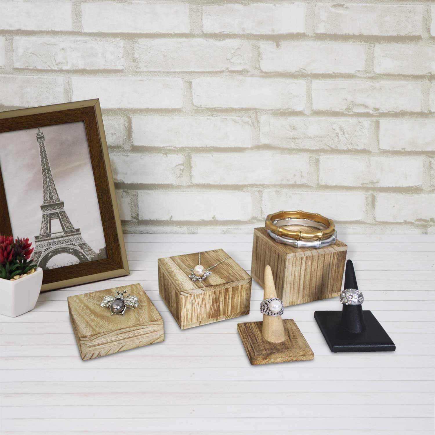 MOOCA Customizable Wooden Risers Set 3 Height Options Oak
