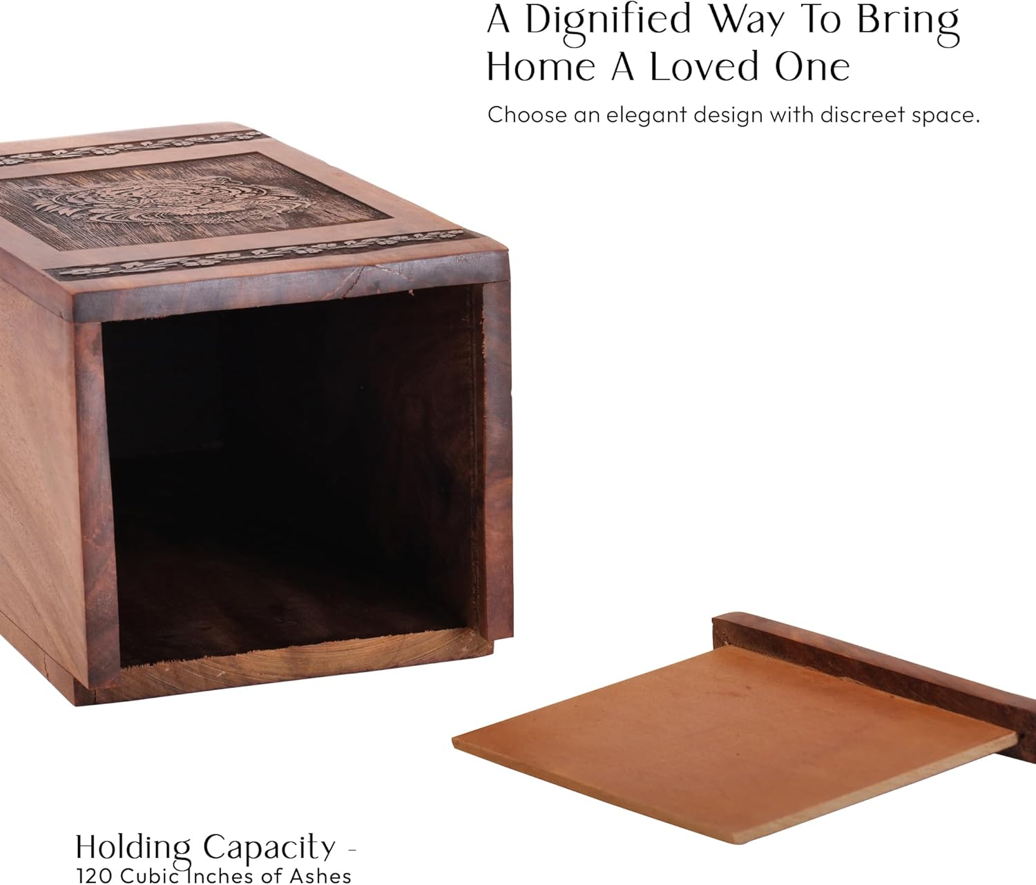 KARYLIZ Tiger Wood Cremation Urn 10 Inch