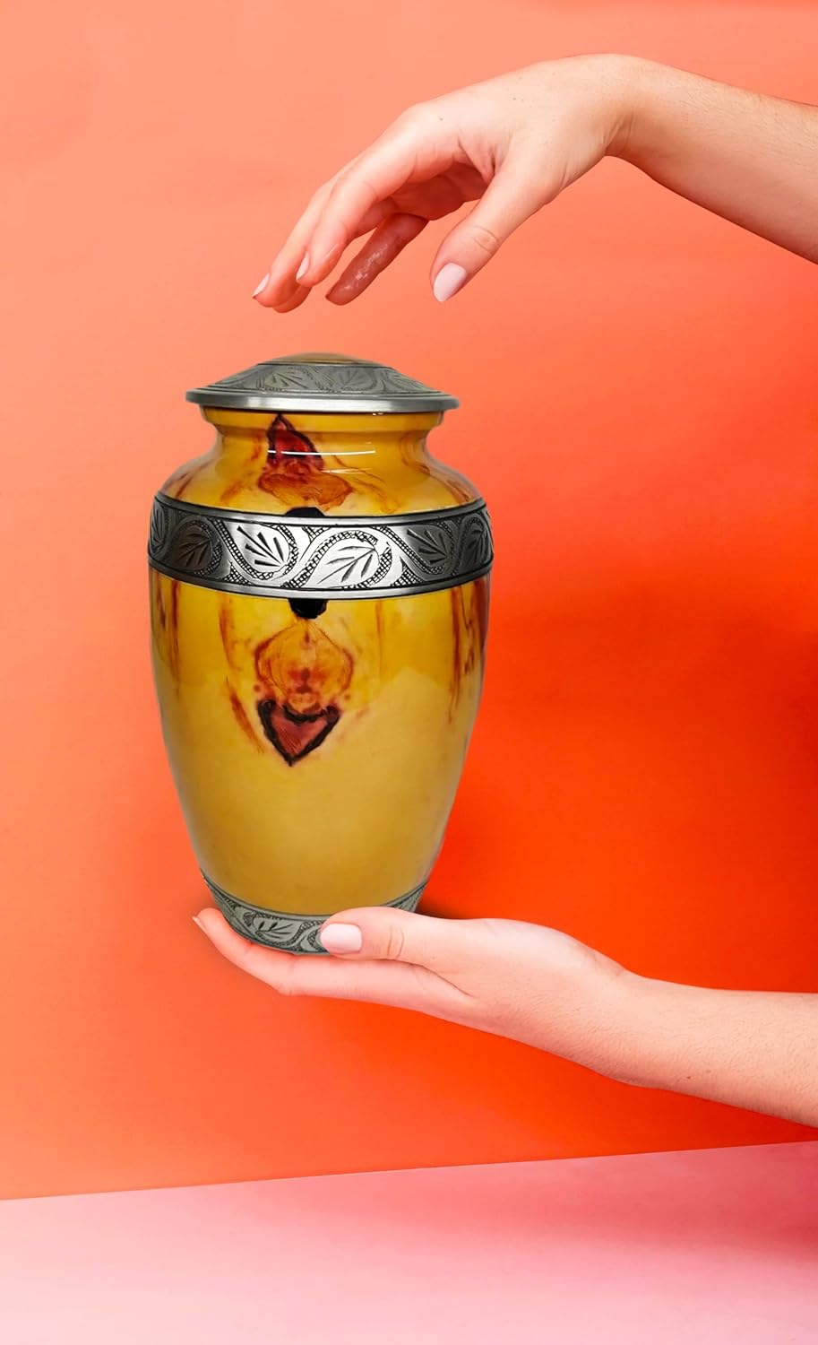 Classic Wood Finish Cremation Urn for Adult Ashes 200 Cubic Inches